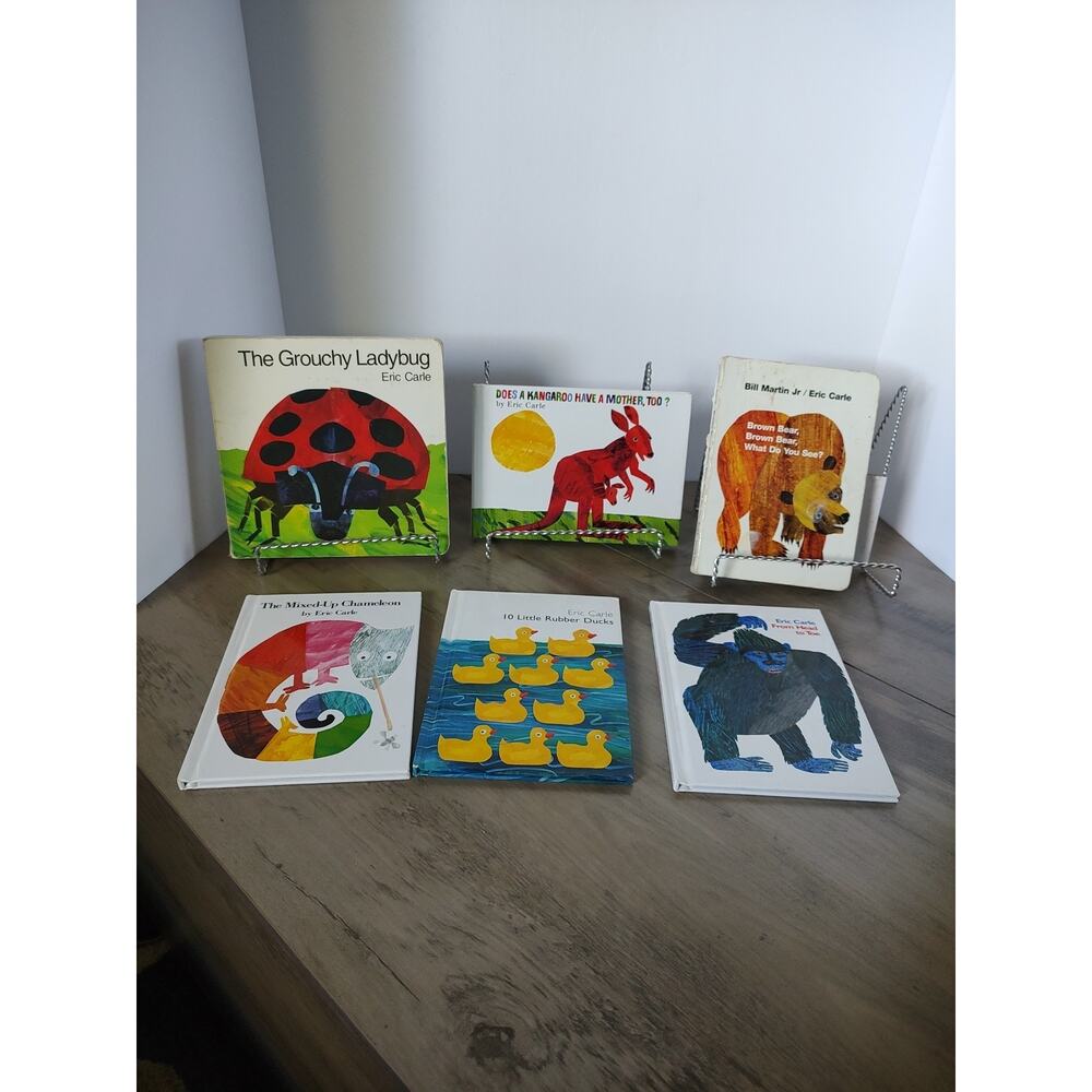 Lot Of 6 Classic Eric Carle Board Books Brown Bear Ladybug Kangaroo Chameleon